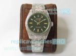 DJ Factory Swiss ETA2824 Replica Rolex Milgauss Watch Carving Art Bezel 40mm